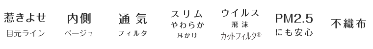 すっきりカーブ形状 内側ベージュ スリムやわらか耳かけ 通気フィルタ ウイルス飛沫カットフィルタ&reg; PM2.5にも安心 不織布